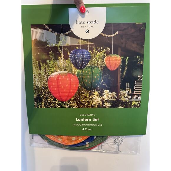 Kate Spade New York X Target Decor Strawberry Lantern Set 4‎ Indoor Outdoor New - Picture 2 of 9